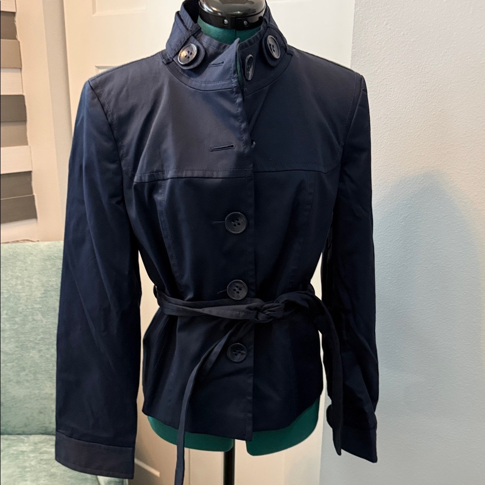 LOFT Navy Trench Coat Jacket